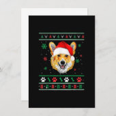 Merry Corgmas Weihnachten Ugly Xmas Corgi Weihnach Einladung (Vorne/Hinten)