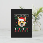 Merry Corgmas Weihnachten Ugly Xmas Corgi Weihnach Einladung (Stehend Vorderseite)