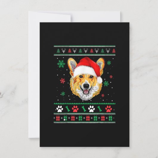 Merry Corgmas Weihnachten Ugly Xmas Corgi Weihnach Einladung (Vorderseite)