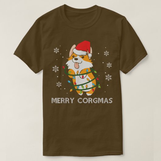 Merry Corgmas Xmas Pajamas Corgi Christmas Nerdy D T-Shirt (Design vorne)