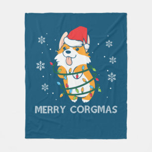 Merry Corgmas Xmas Pajamas Corgi Christmas Nerdy Fleecedecke