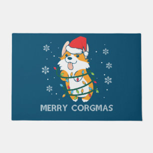 Merry Corgmas Xmas Pajamas Corgi Christmas Nerdy Fußmatte