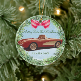 Merry Corvette Weihnachts-Keramik Ornament