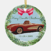 Merry Corvette Weihnachts-Keramik Ornament (Vorne)