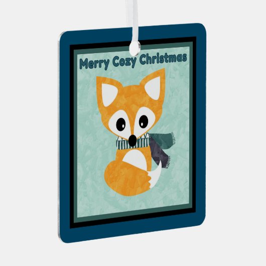 Merry Cosy Christmas Fox Geschenk Ornament (Vorderseite Rechts)