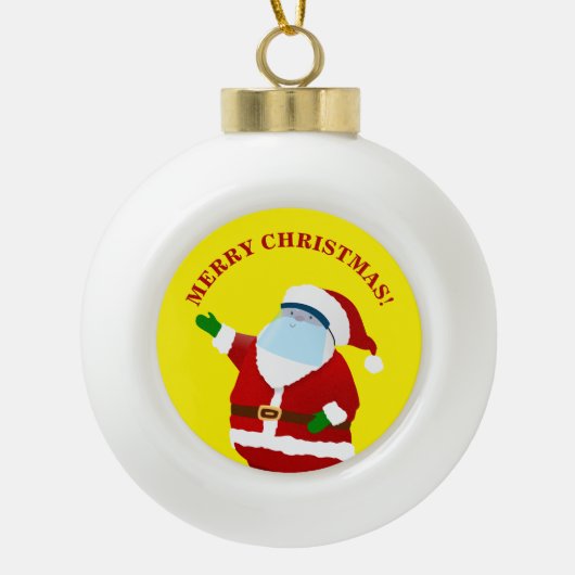Merry Covid Christmas Keramik Kugel-Ornament (Vorderseite)
