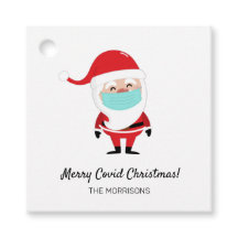 Merry Covid Weihnachten Weihnachtsmann mit Facemas