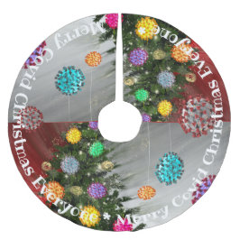 Merry Covid Weihnachtsbaumschmuck Polyester Weihnachtsbaumdecke