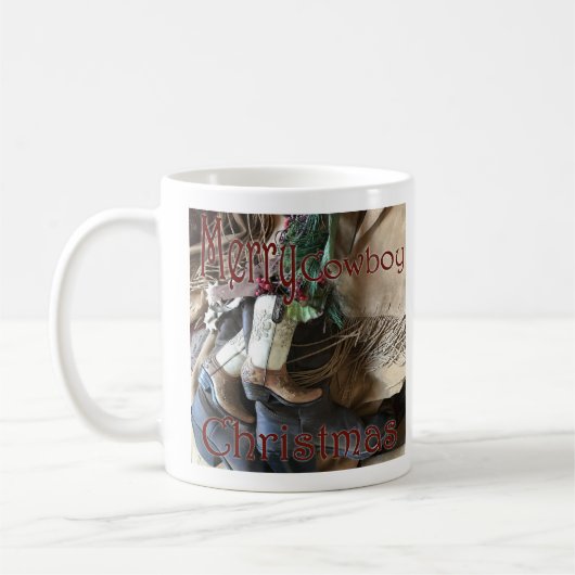 Merry Cowboy Weihnachtsjunge Cowboy Boots Kaffee T Kaffeetasse (Links)