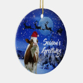 Merry Cowristmas Weihnachten Urlaub Keramik Ornament (Rechts)