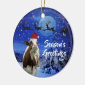 Merry Cowristmas Weihnachten Urlaub Keramik Ornament (Links)