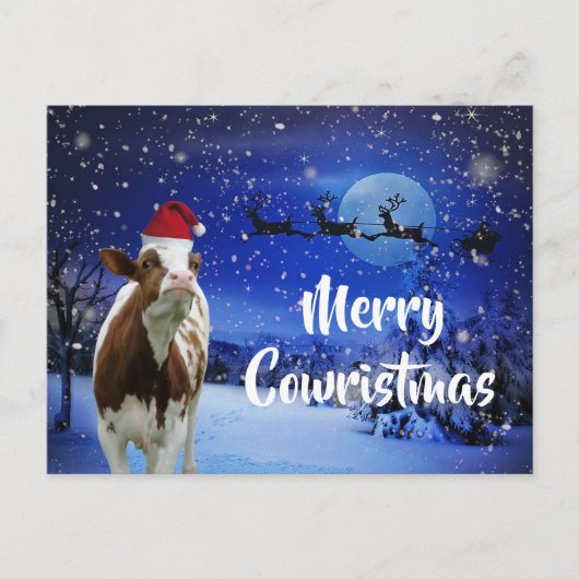 Merry Cowristmas Weihnachten Urlaub Postkarte (Vorderseite)
