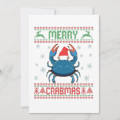 Merry Crabmas Funny Crab Ugly Christmas Sweater Dankeskarte (Vorderseite)