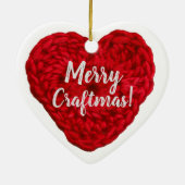 Merry Craftmas Crochet Red Heart Crafts Keramik Ornament (Hinten)