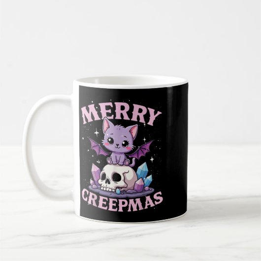 Merry Creepmas Cat Pastel Goth Christmas Skull For Kaffeetasse (Links)