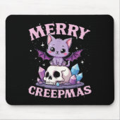 Merry Creepmas Cat Pastel Goth Christmas Skull For Mousepad (Vorne)