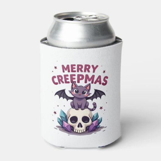 Merry Creepmas Cat Pastel Goth Christmas Skull T-S Dosenkühler (Kanne Vorderseite)