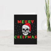 Merry Creepmas Gothic Christmas Skeleton Skull In Karte (Vorderseite)