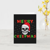 Merry Creepmas Gothic Christmas Skeleton Skull In Karte (Gelbe Blume)