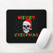 Merry Creepmas Gothic Christmas Skeleton Skull In Mousepad (Mit Mouse)