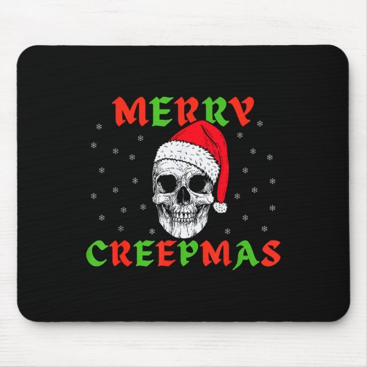 Merry Creepmas Gothic Christmas Skeleton Skull In Mousepad (Vorne)