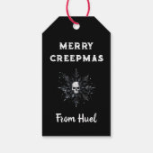Merry Creepmas Spooky Ghost Gothic Vintag Geschenkanhänger (Rückseite)