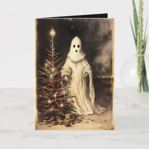 Merry Creepmas Spooky Ghost Gothic Vintag Karte