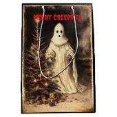 Merry Creepmas Spooky Ghost Gothic Vintag Mittlere Geschenktüte (Vorderseite)