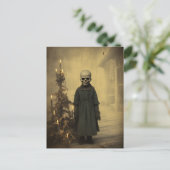 Merry Creepmas Spooky Skeleton Gothic Vintag Postkarte (Stehend Vorderseite)