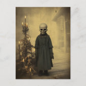 Merry Creepmas Spooky Skeleton Gothic Vintag Postkarte (Vorderseite)