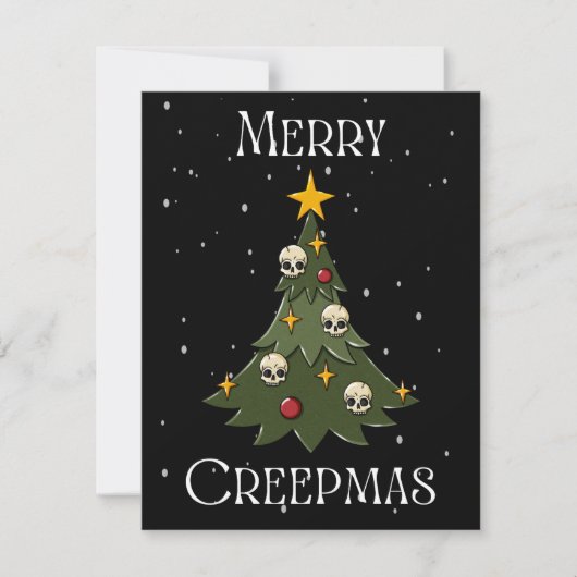 Merry Creepmas Tree Feiertagskarte (Vorderseite)
