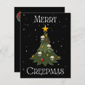 Merry Creepmas Tree Feiertagskarte (Vorne/Hinten)