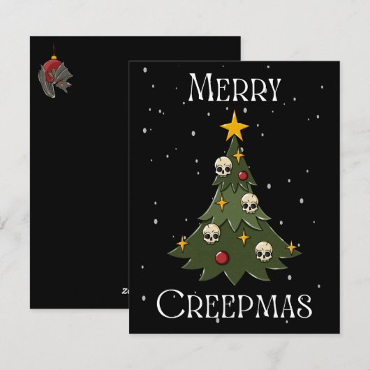 Merry Creepmas Tree Feiertagskarte (Vorne/Hinten)