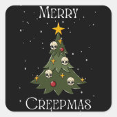 Merry Creepmas Tree Square Sticker (Vorderseite)