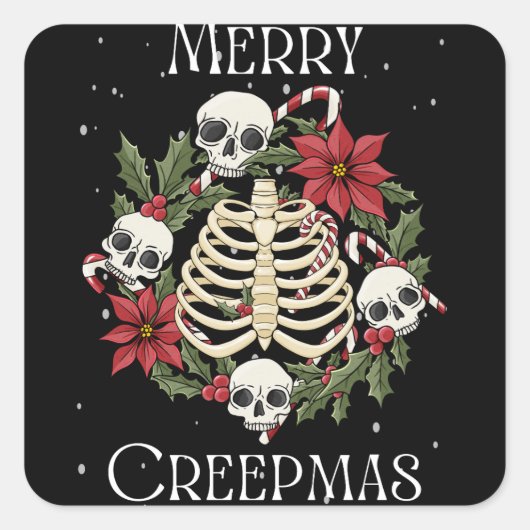 Merry Creepmas Wreath Sticker (Vorderseite)