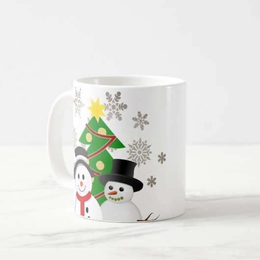 Merry Crhistmas Snowman Personalisiert Kaffeetasse (Vorderseite Links)