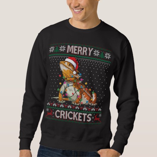 Merry Crickets Bartded Dragon Ugly Sweater Christm Sweatshirt (Vorderseite)