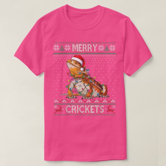 Merry Crickets Bartded Dragon Ugly Sweater Christm T-Shirt (Design vorne)