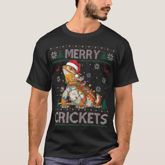 Merry Crickets Bartded Dragon Ugly Sweater T-Shirt (Vorderseite)