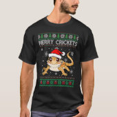 Merry Crickets Bartded Dragon Weihnachten Pajama U T-Shirt (Vorderseite)