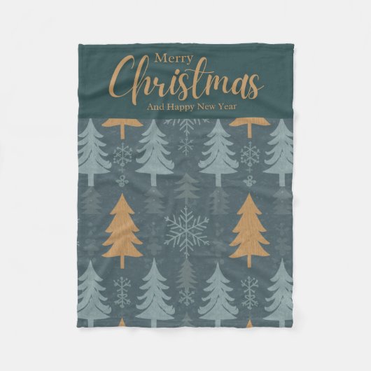 merry crishtmas green pattern fleecedecke (Vorderseite)