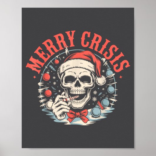 Merry Crisis Dark Humor Sarcastic Christmas Goth P Poster (Vorne)