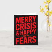 Merry Crisis Happy New Fears Sarcastic Holiday Des Karte (Gelbe Blume)