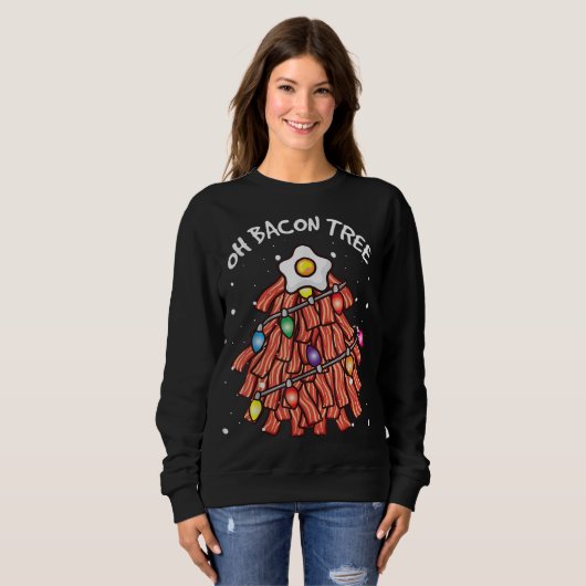 Merry Crispness Oh Bacon Tree GRILLEN Ugly Christm Sweatshirt (Vorne ganz)