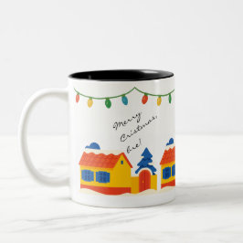 Merry Cristmas, Bre! Village Romanian House  Zweifarbige Tasse