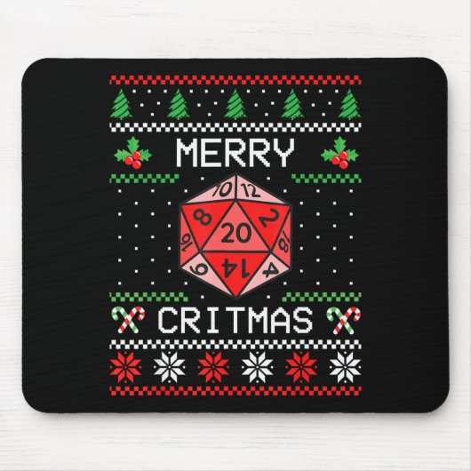 Merry Critmas Christmas Rpg Board Game Role Play U Mousepad (Vorne)