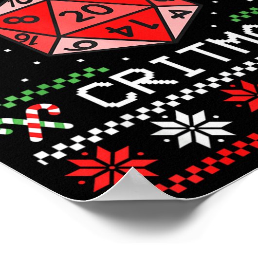 Merry Critmas Christmas Rpg Board Game Role Play U Poster (Ecke)