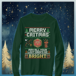 Merry Critmas Loot Drop | Archer Ugly Sweater T-Shirt