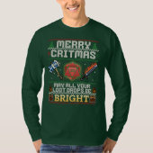 Merry Critmas Loot Drop | Warrior Ugly Sweater T-Shirt (Vorderseite)