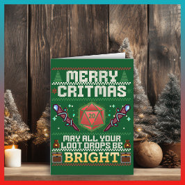 Merry Critmas | Mage Ugly Sweater Design Blank Karte